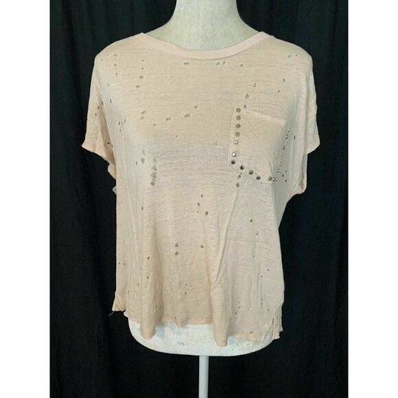 olivaceous Light Pink Short Sleeve Top T Shirt - Picture 1 of 6